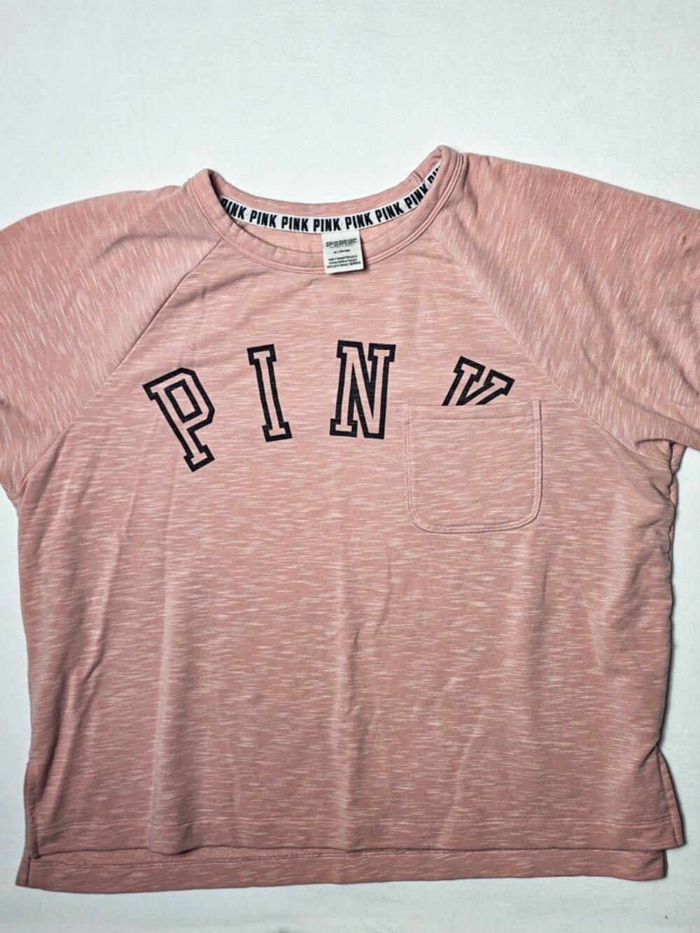 Medium Victoria's Secret PINK oversized graphic tee shirt peach orange slub